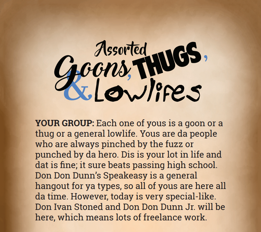 Assorted Goons, Thugs, & Lowlifes Binder Pages