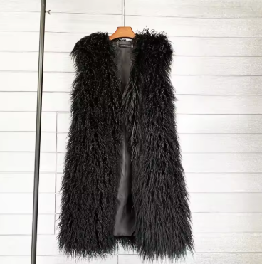 Black Fur Vest