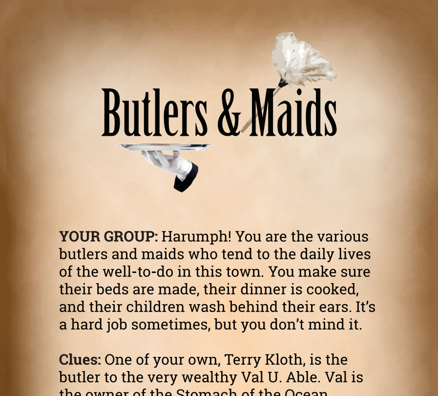 Butlers and Maids Binder Pages