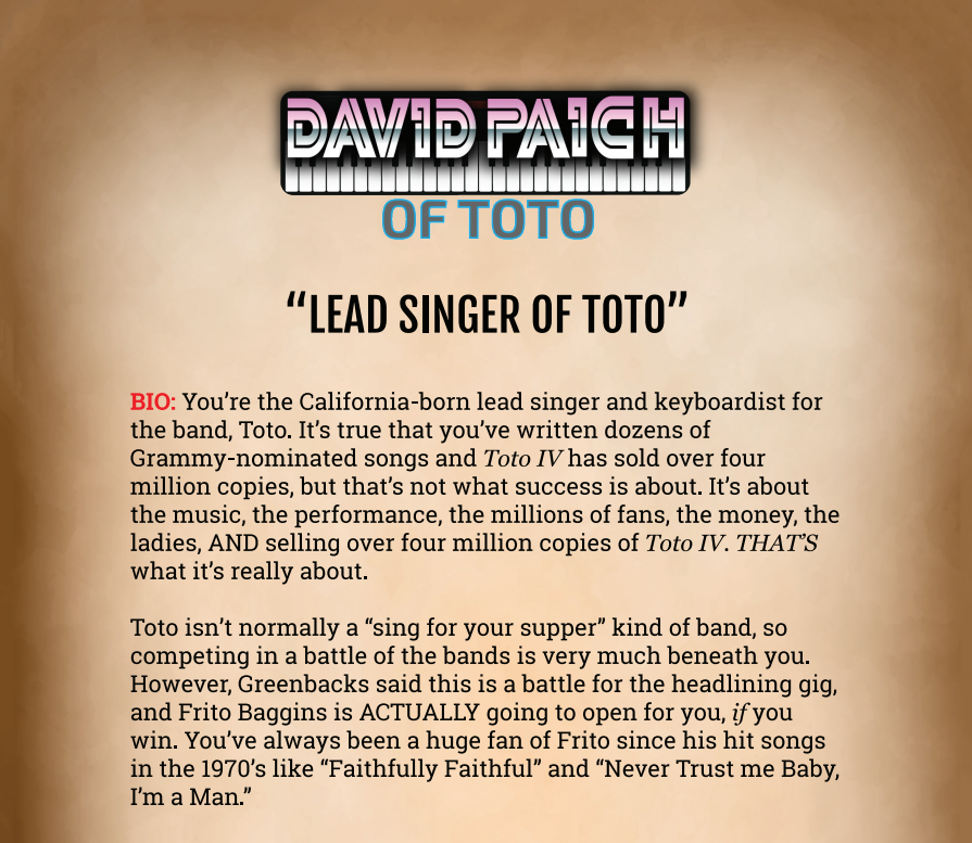 David Paich Binder Pages