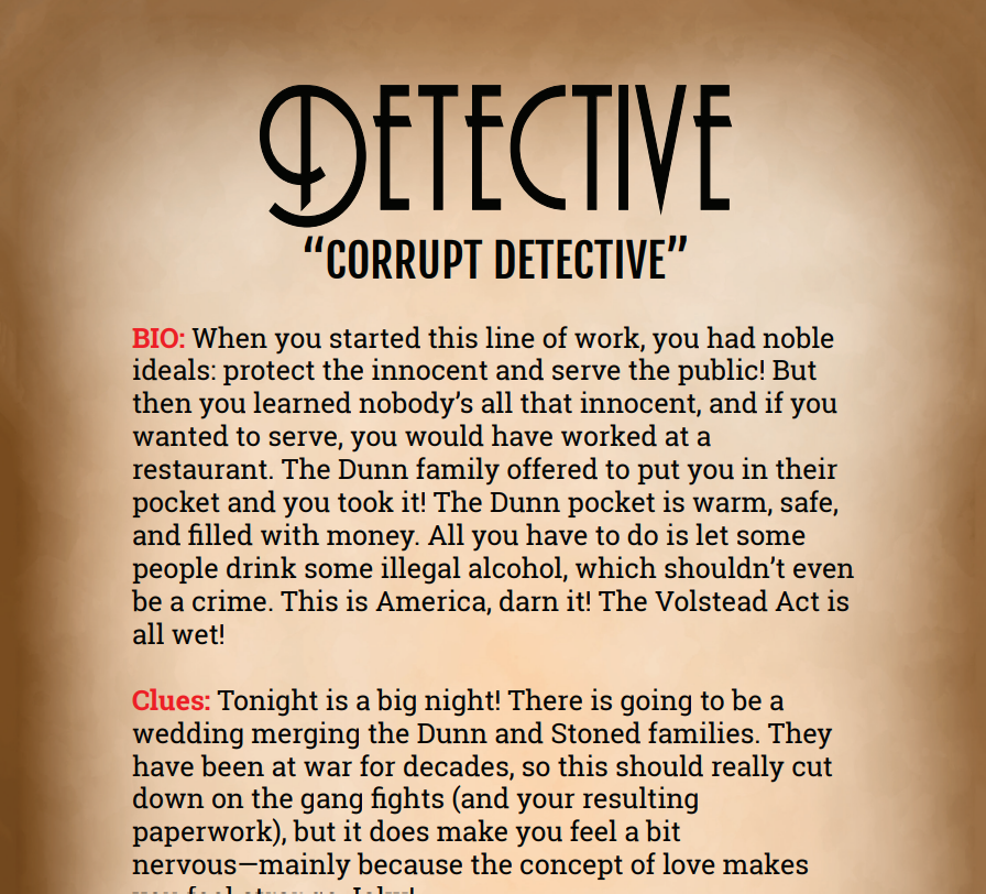 The Detective Binder Pages