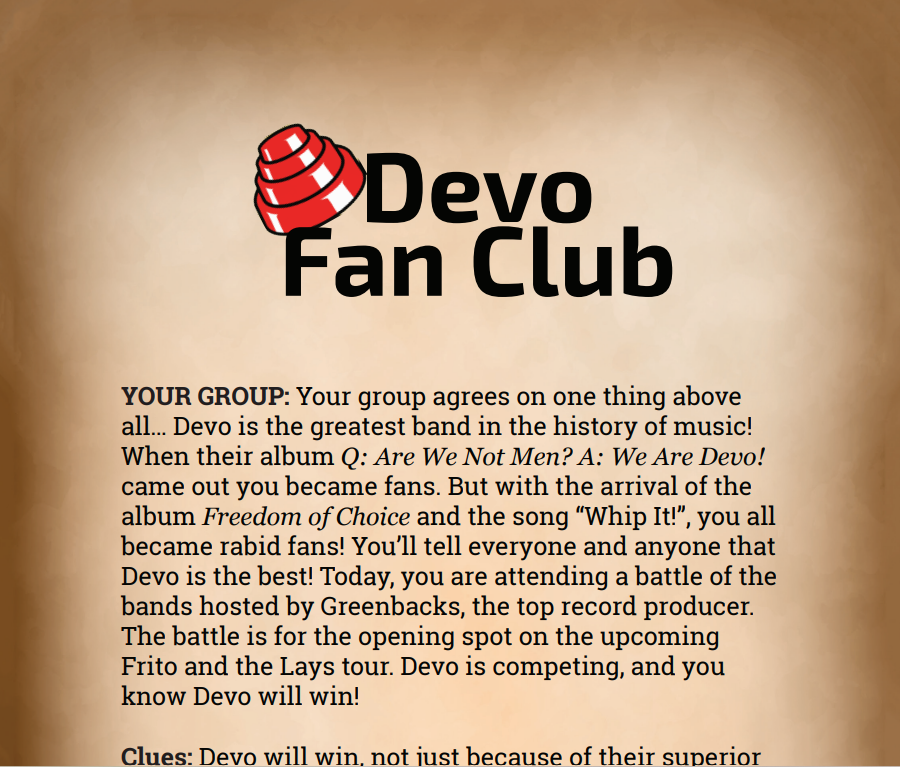 Devo Fan Club Binder Pages