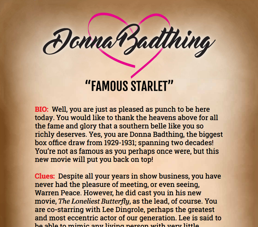 Donna Badthing Binder Pages