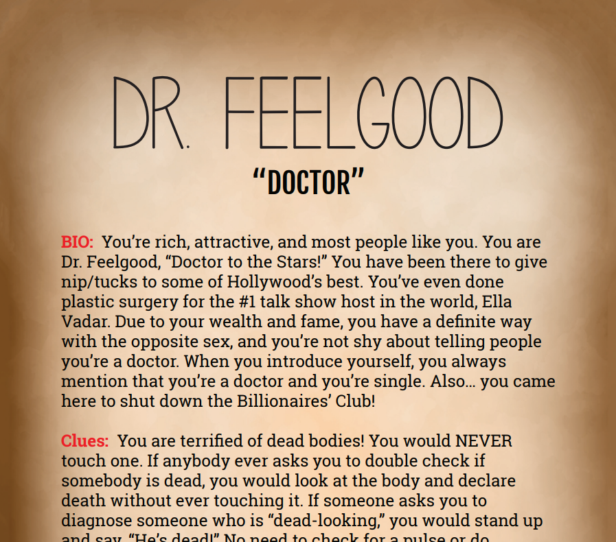 Dr. Feelgood Binder Pages