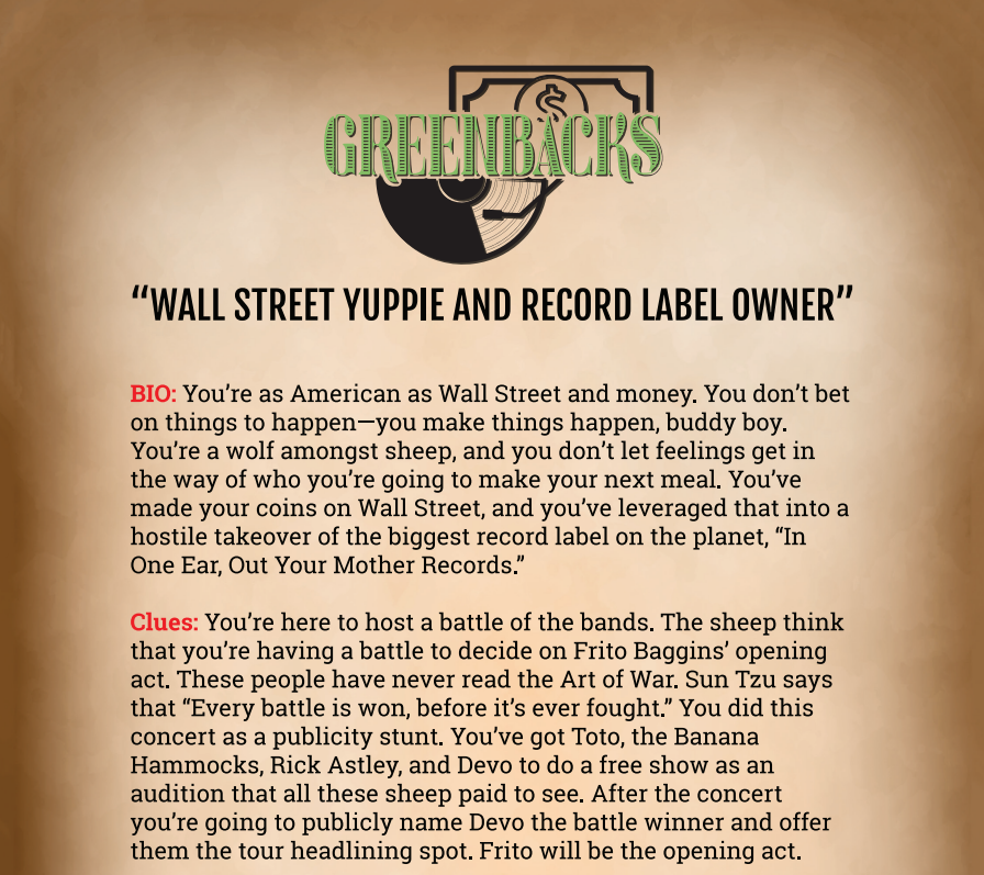 Greenbacks Binder Pages