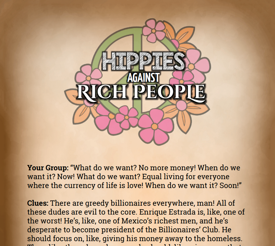 Hippies Against Rich People Binder Pages