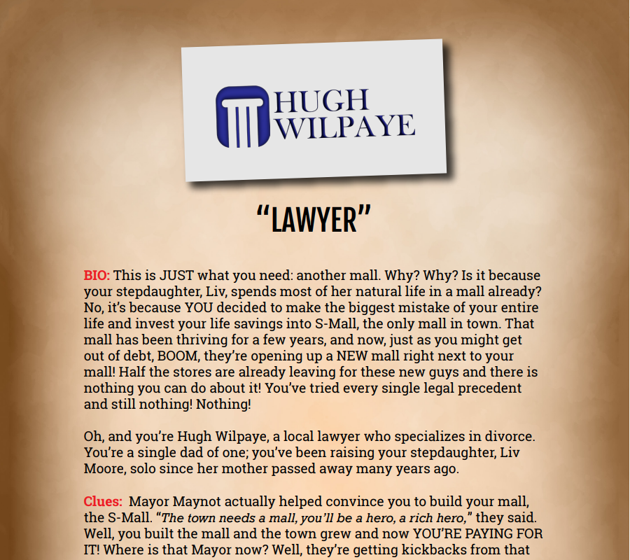 Hugh Wilpaye Binder Pages