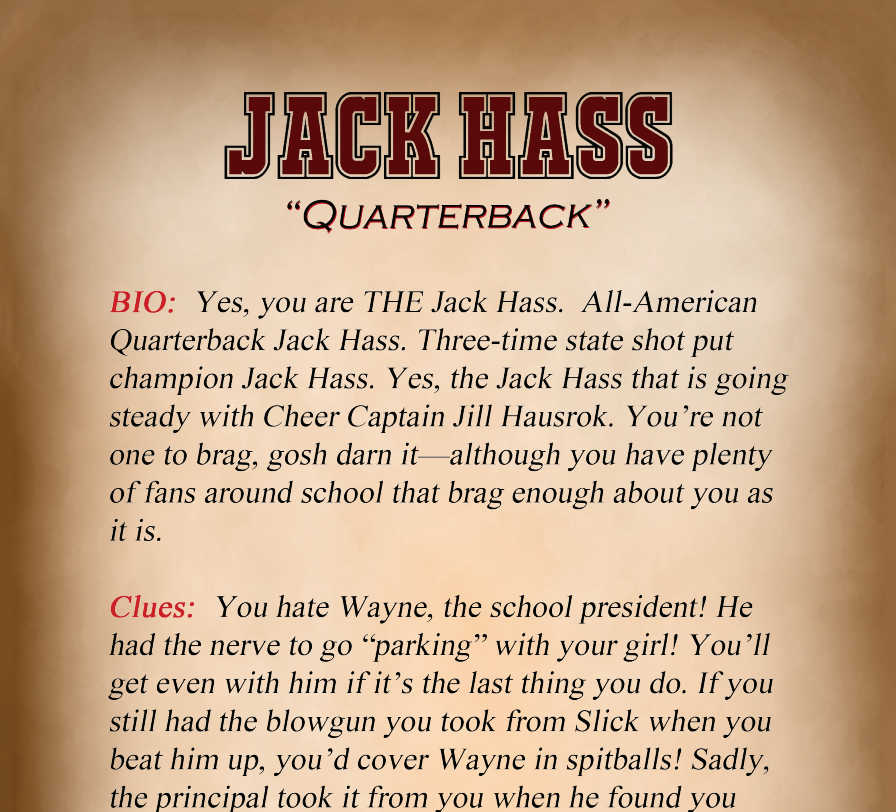 Jack Hass Binder Pages