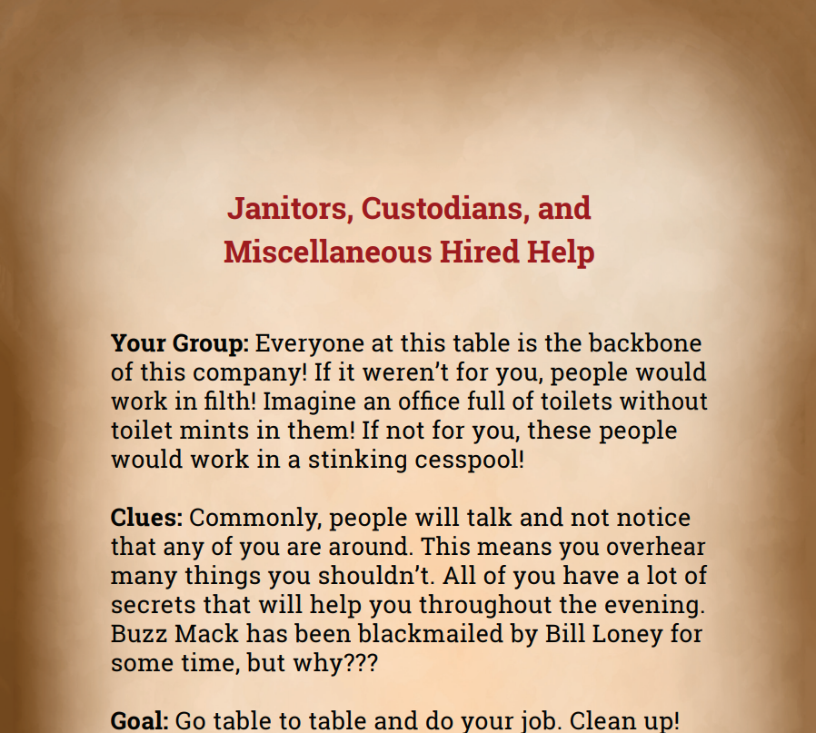 Janitors, Custodians, and Miscellaneous Hired Help Binder Pages