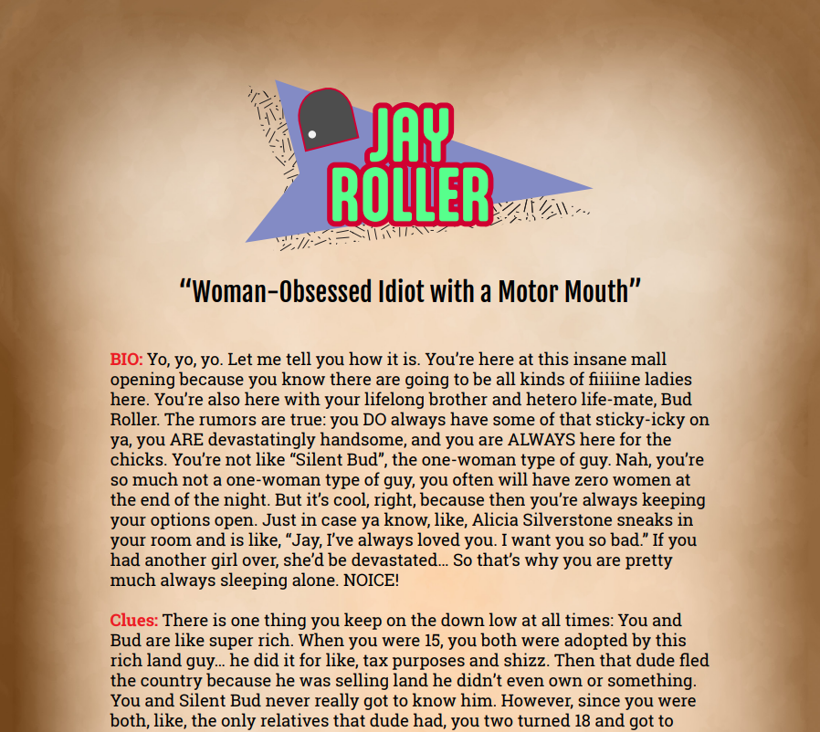 Jay Roller Binder Pages