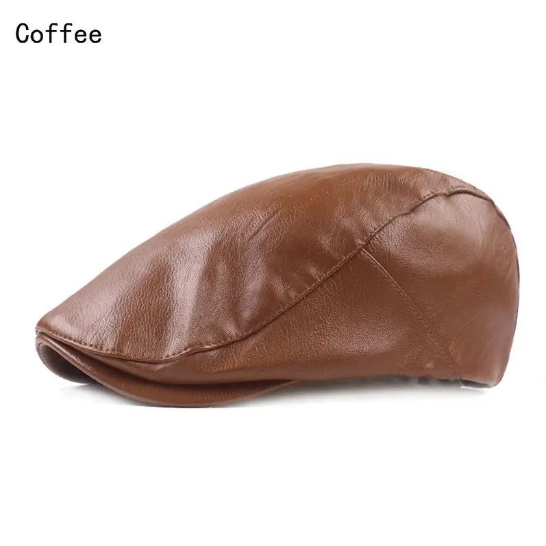 Leather Newsboy Cap