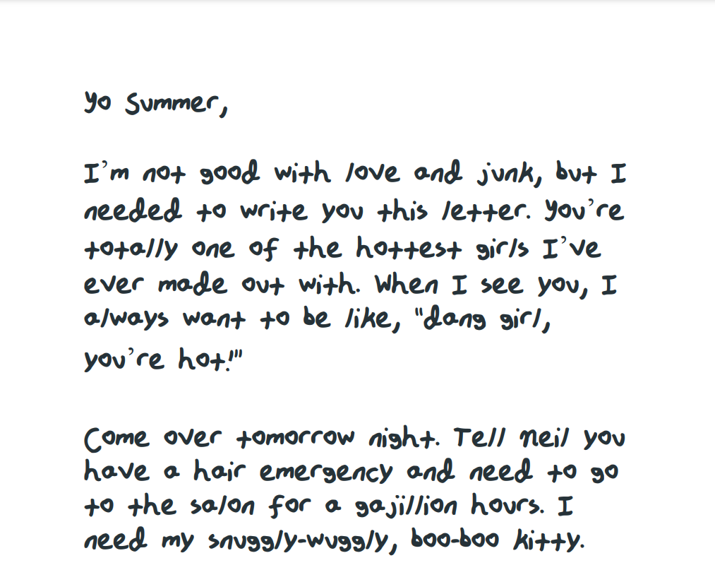 Letter from Bob to Summer Clue