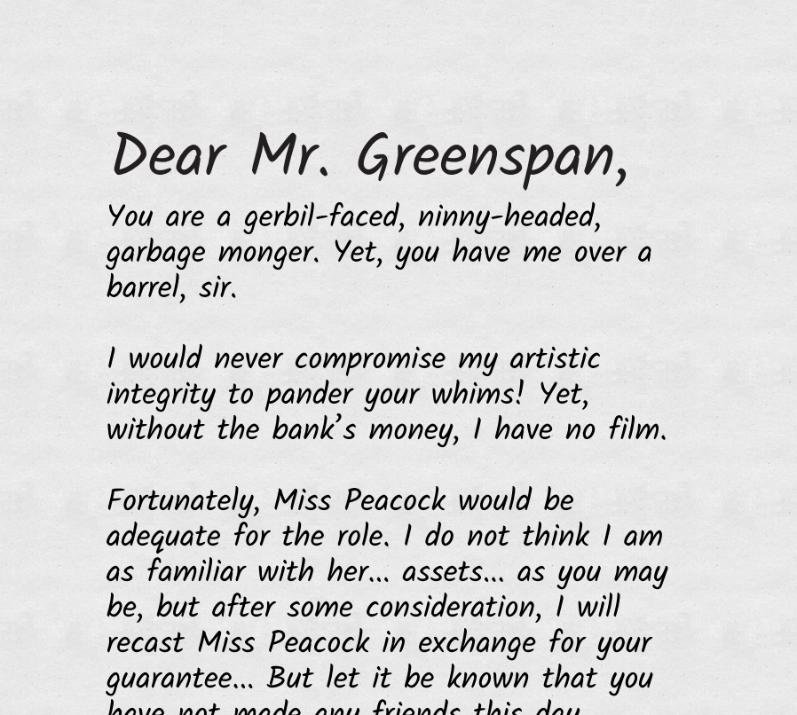 Warren's Letter to Greenspan Clue