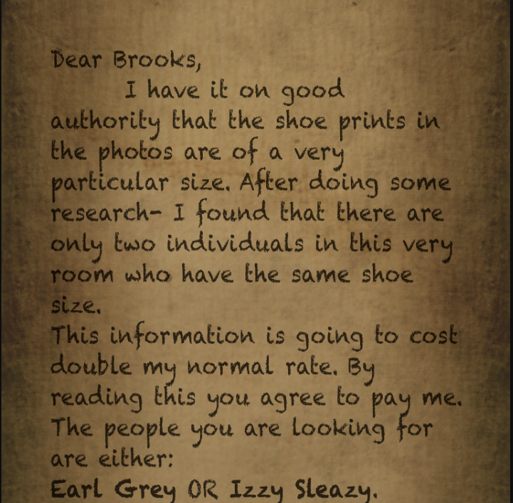 Letter from Weasel Clue