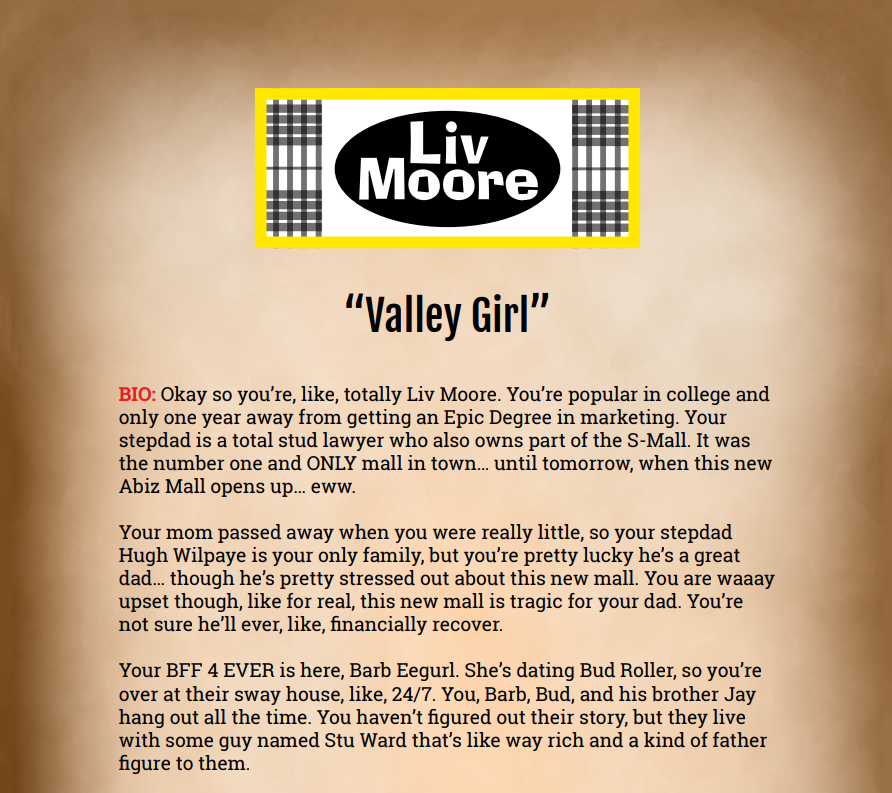 Liv Moore Binder Pages