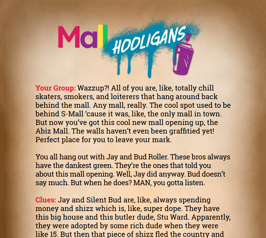 Mall Hooligans Binder Pages