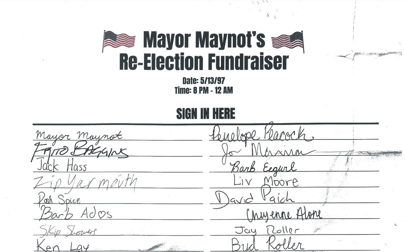 Fundraiser Guest List Clue