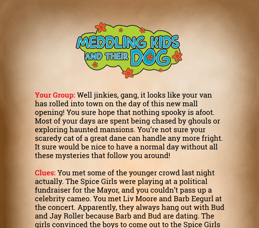 Meddling Kids and their Dog Binder Pages