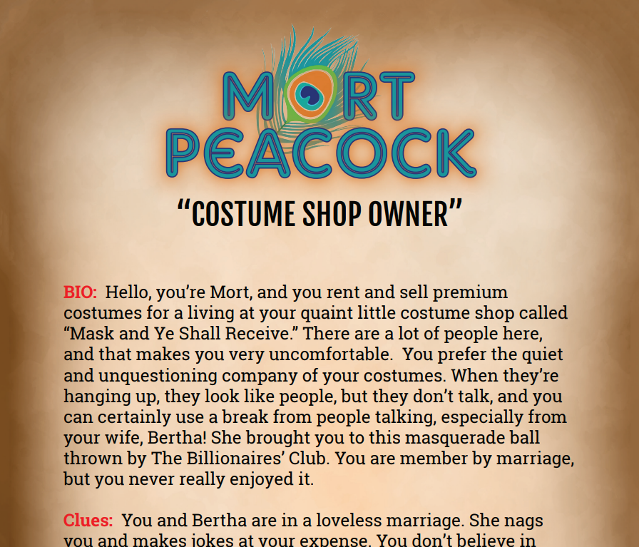 Mort Peacock Binder Pages