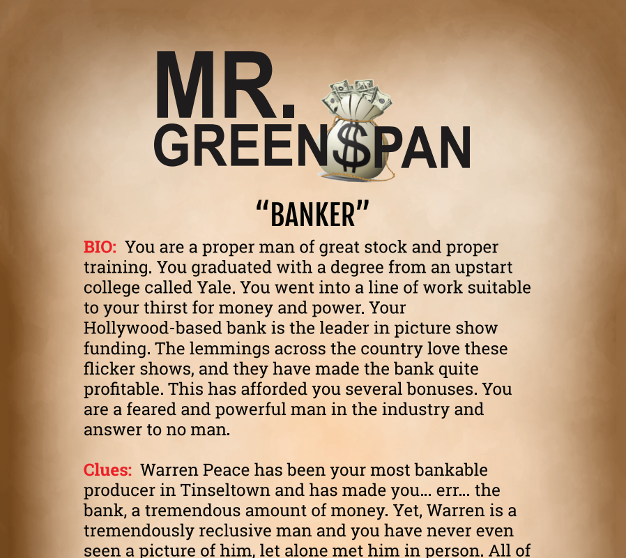 Mr. Greenspan Binder Pages