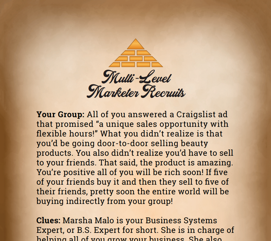 Multi-Level Marketer Recruits Binder Pages