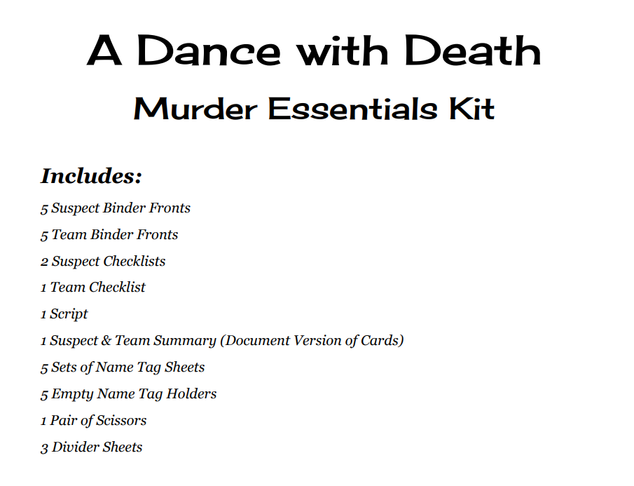 Essentials Kit Binder: A Dance With Death