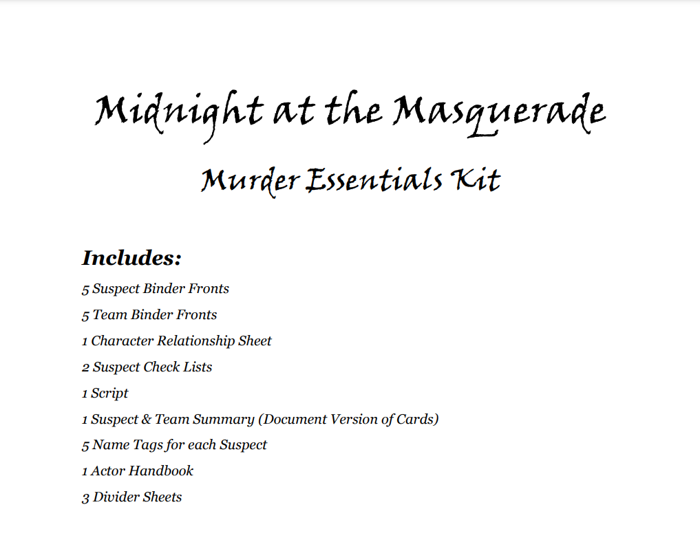 Essentials Kit Binder: Midnight at the Masquerade