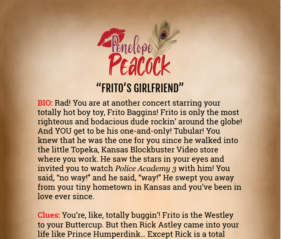 Penelope Peacock Binder Pages