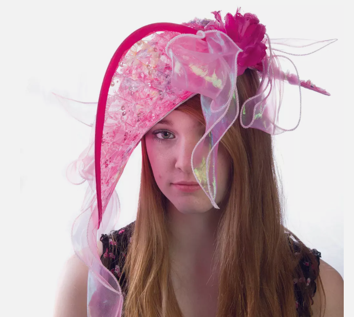 Pink Lace Derby Hat