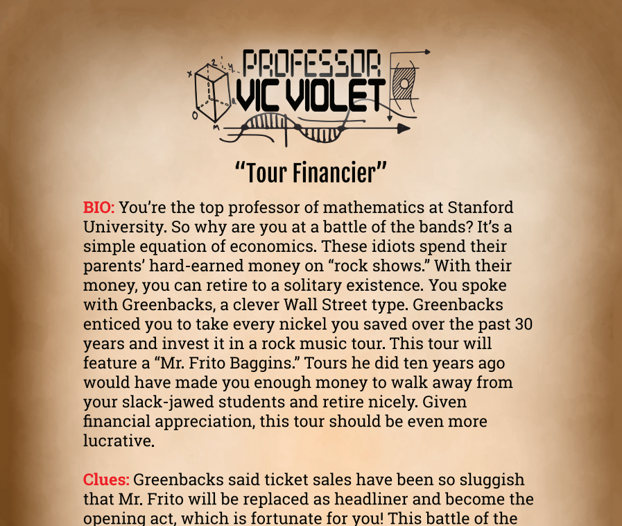 Professor Vic Violet Binder Pages
