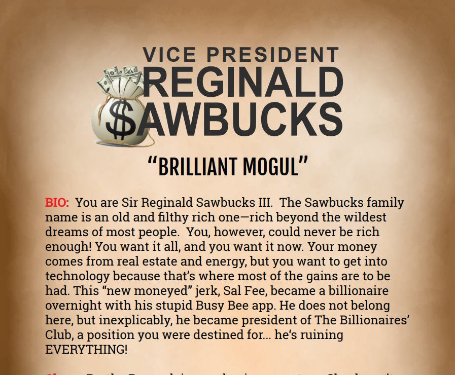 Reginald Sawbucks Binder Pages