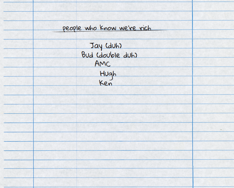 "People Who Know We're Rich" Clue