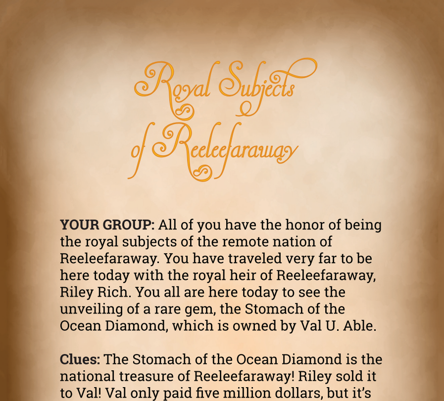 Royal Subjects Binder Pages