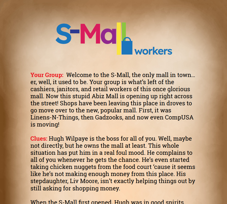 S-Mall Workers Binder Pages