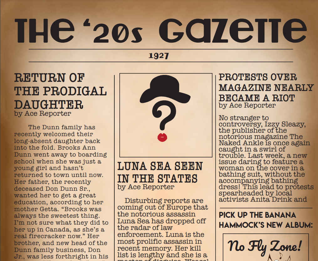 Setting the Scene Document: Death of a Gangster (1920s Slang)