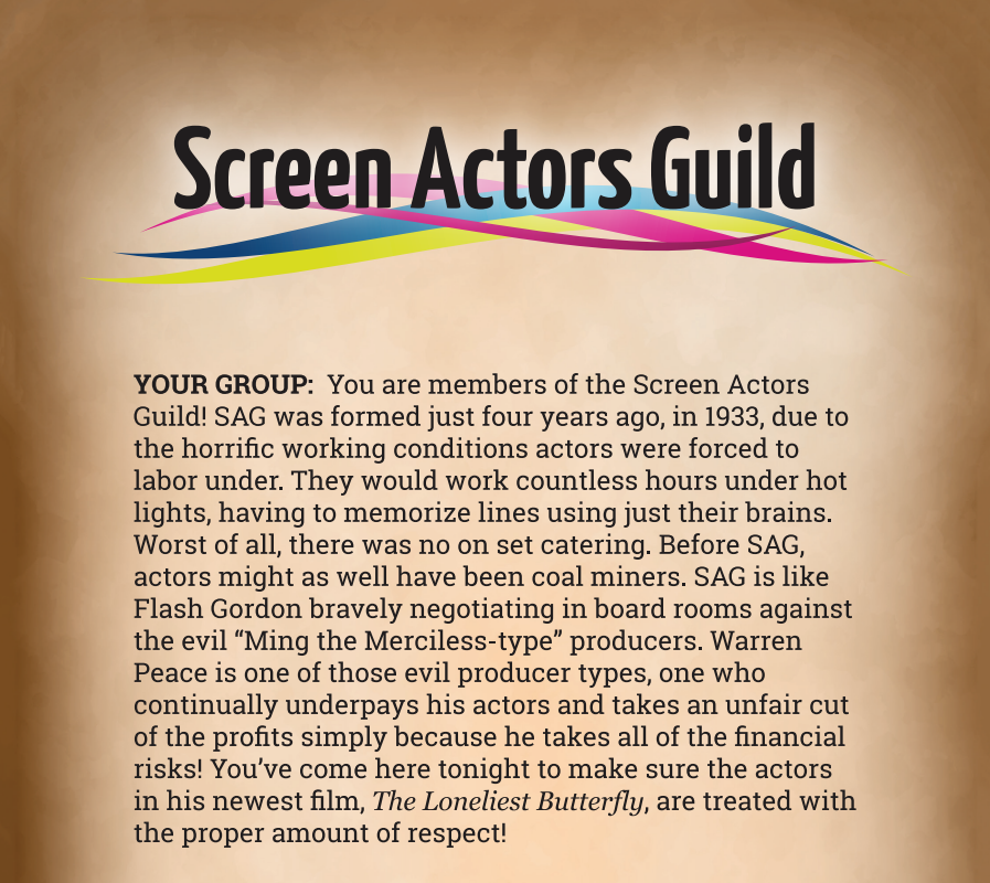 Screen Actors Guild Binder Pages