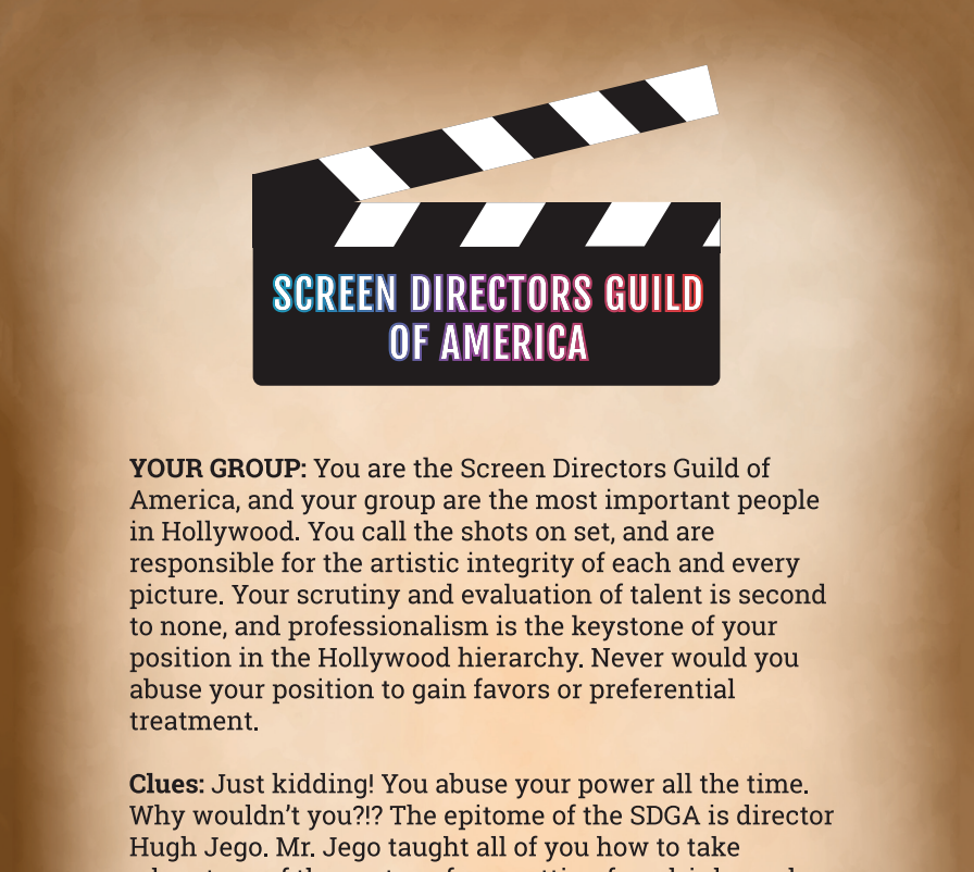 Screen Directors Guild of America Binder Pages