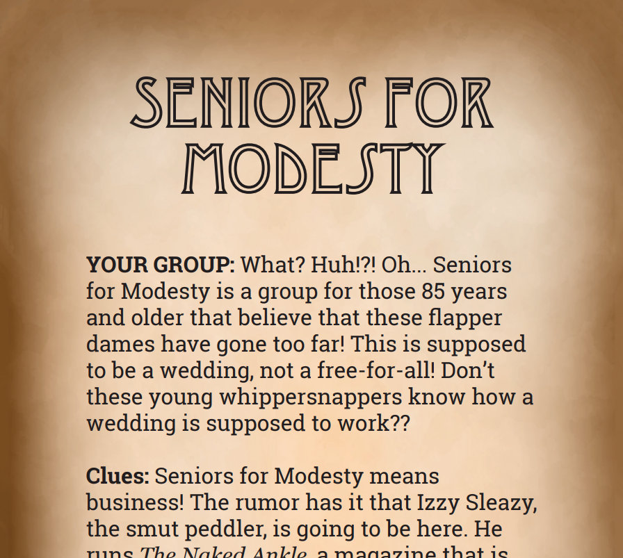 Seniors for Modesty Binder Pages