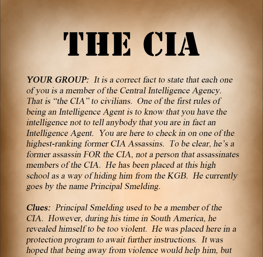 The CIA Binder Pages