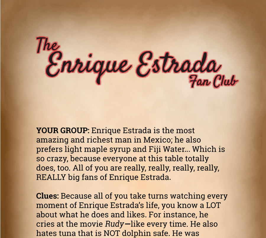 The Enrique Estrada Fan Club Binder Pages