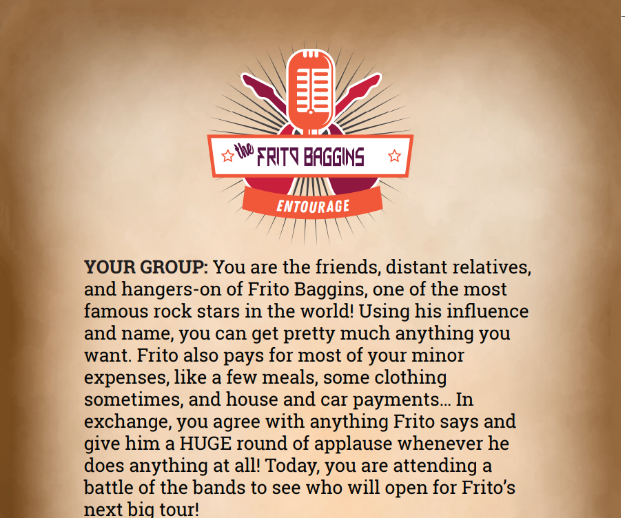 Frito Baggins Entourage Binder Pages