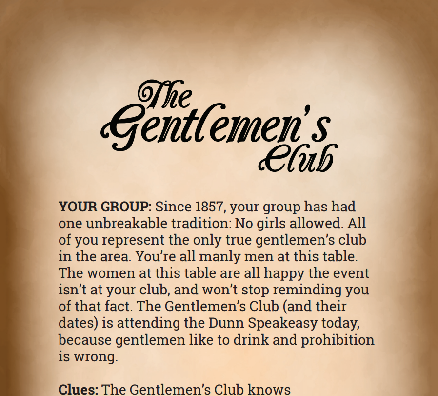 The Gentlemen's Club Binder Pages