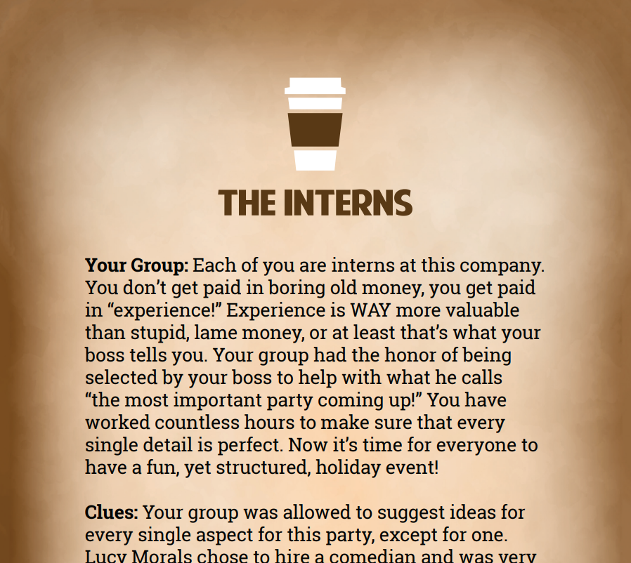 The Interns Binder Pages