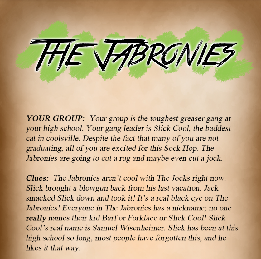 The Jabronies Binder Pages