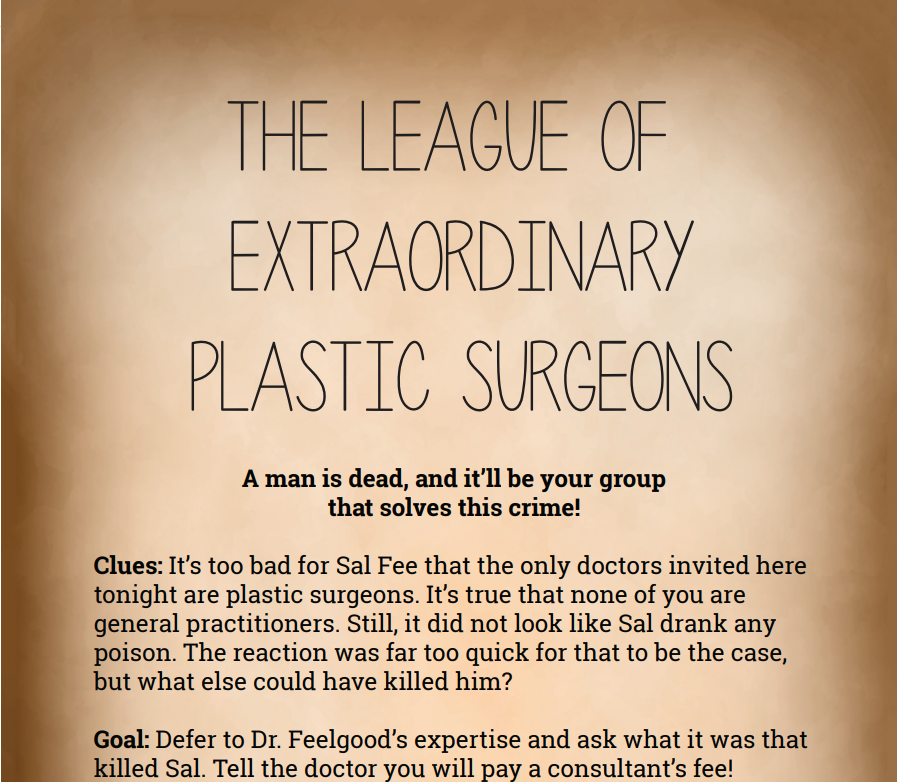 The League of Extraodinary Plastic Surgeons Binder Pages
