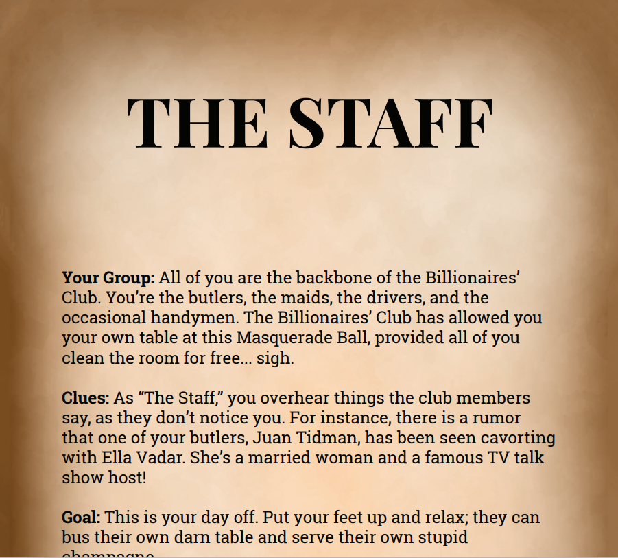 The Staff Binder Pages