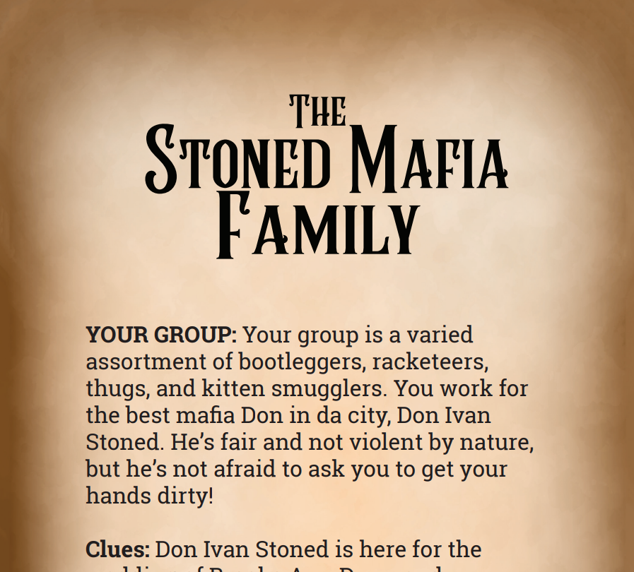 The Stoned Mafia Family Binder Pages