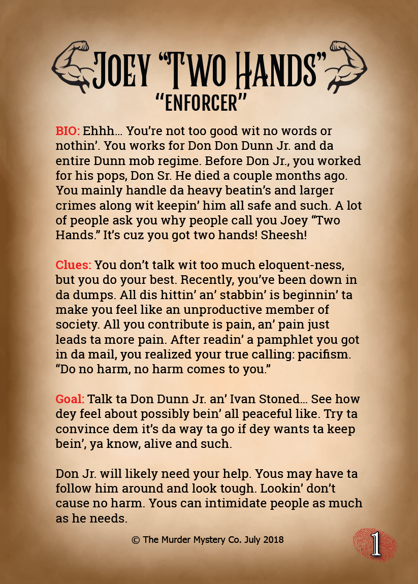 Joey "Two Hands" Binder Pages